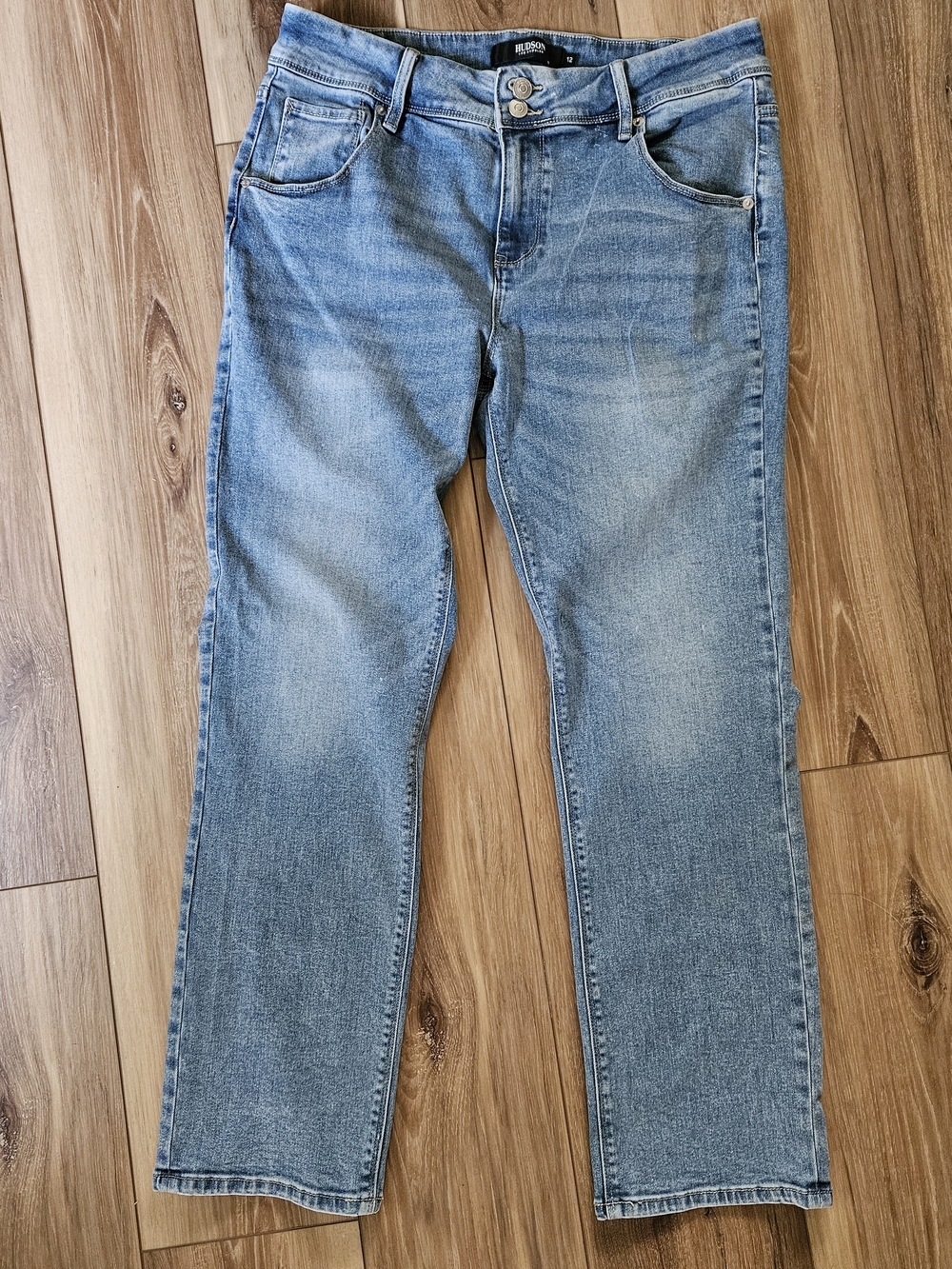 Hudson Jeans Women's Washed Blue Straight Leg Jeans 32x28